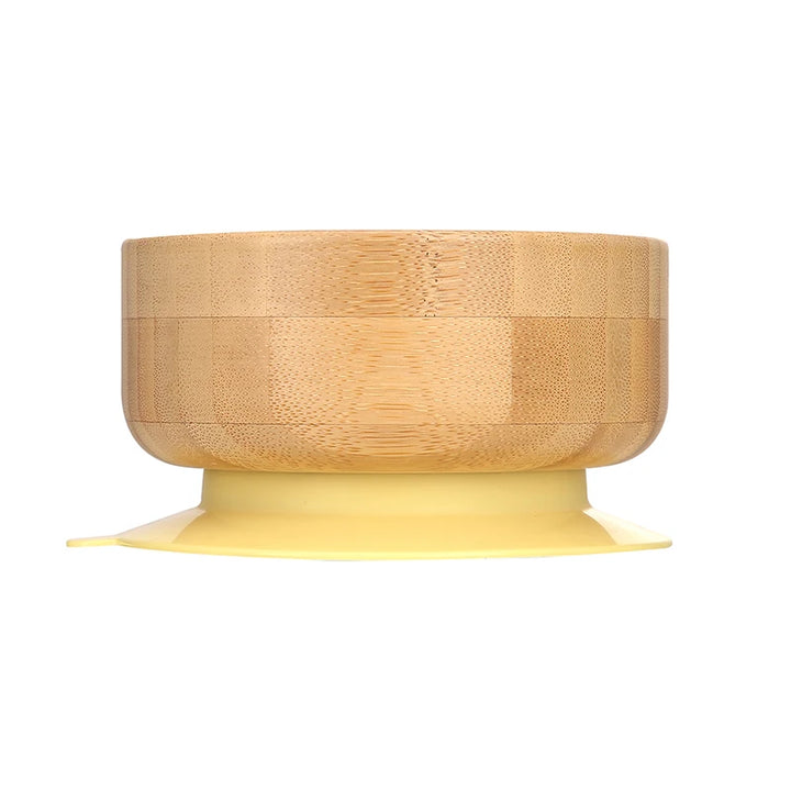 Classic Bamboo Suction Bowl + Spoon - Marzipan