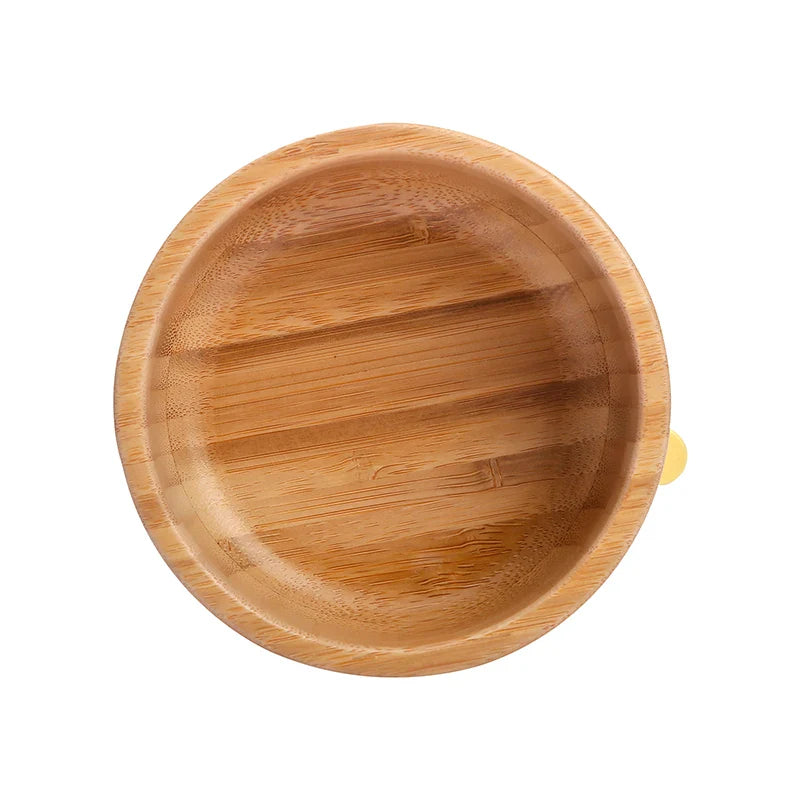 Classic Bamboo Suction Bowl + Spoon - Alaska Marble