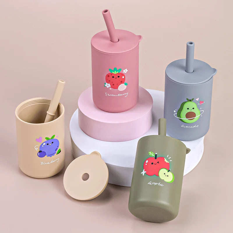 Vitamin Fruit Silicone Training Cup + Straw